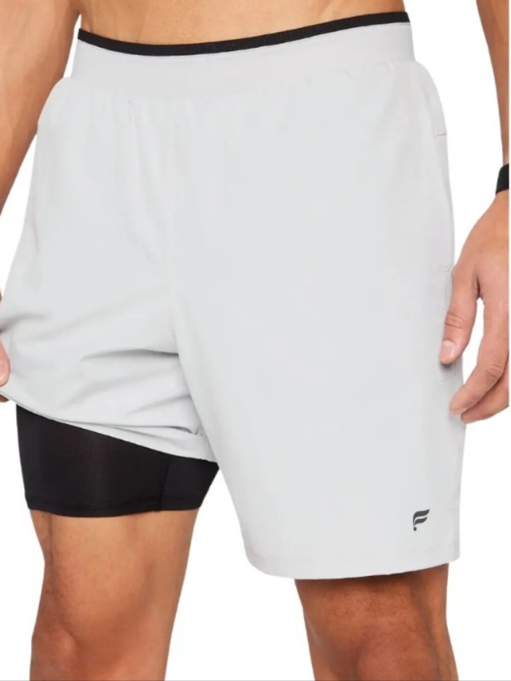 Fabletics Men's Grey Shorts with Black Liner